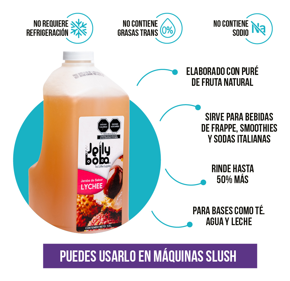 Bubbletea Jarabe Lichie Jellyboba 1.8lt