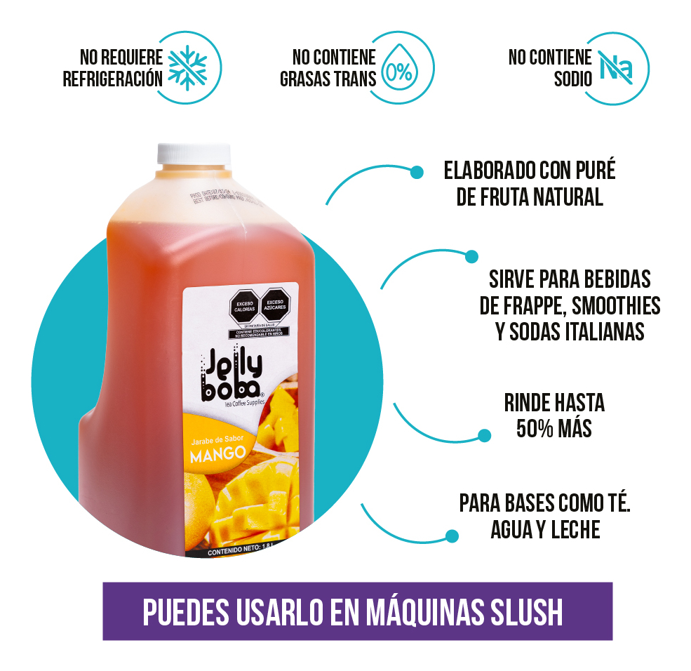 Bubbletea Jarabe Mango Jellyboba 1.8lt