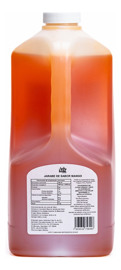 Bubbletea Jarabe Mango Jellyboba Caja 4pz De 1.8lt