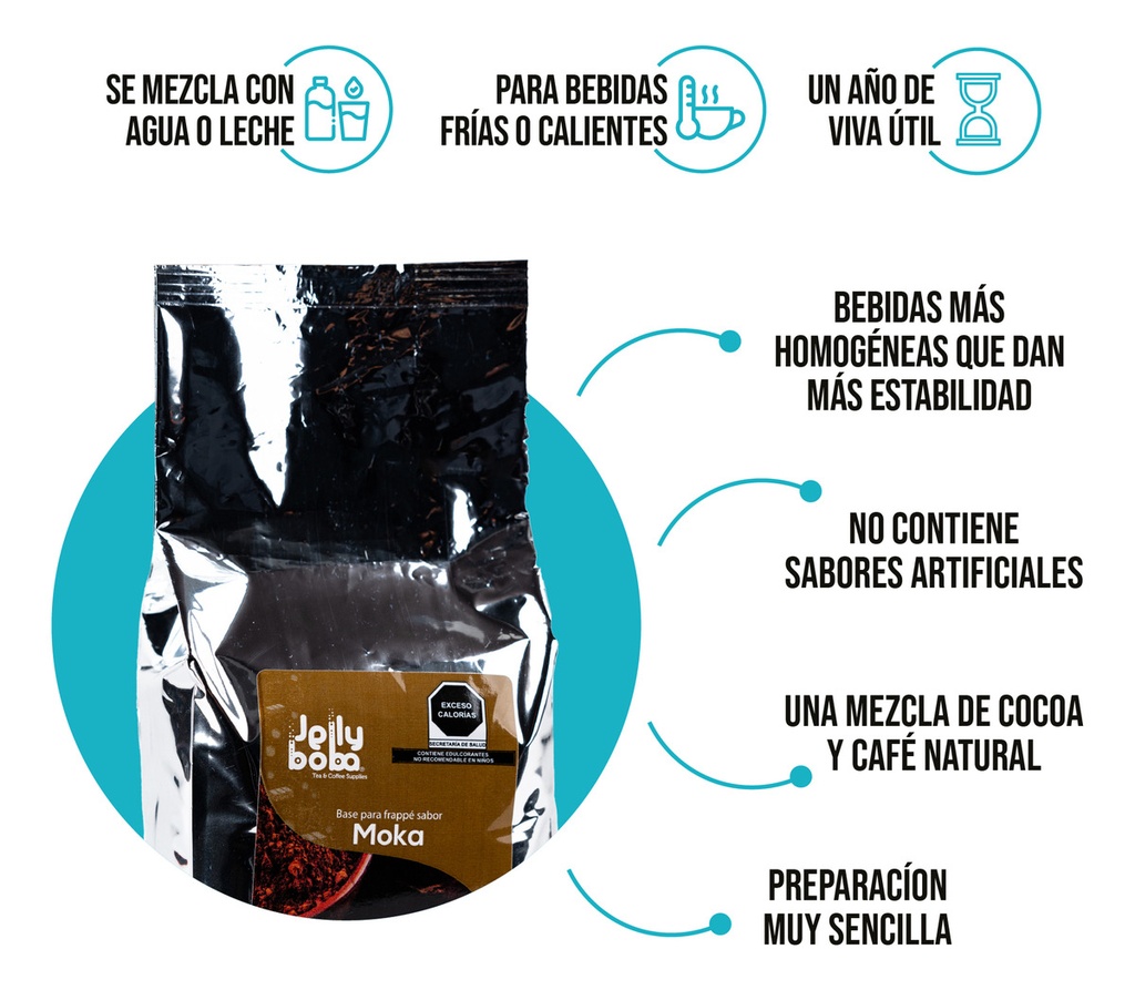 Moka En Polvo Jellyboba Caja 6pz De 1kg