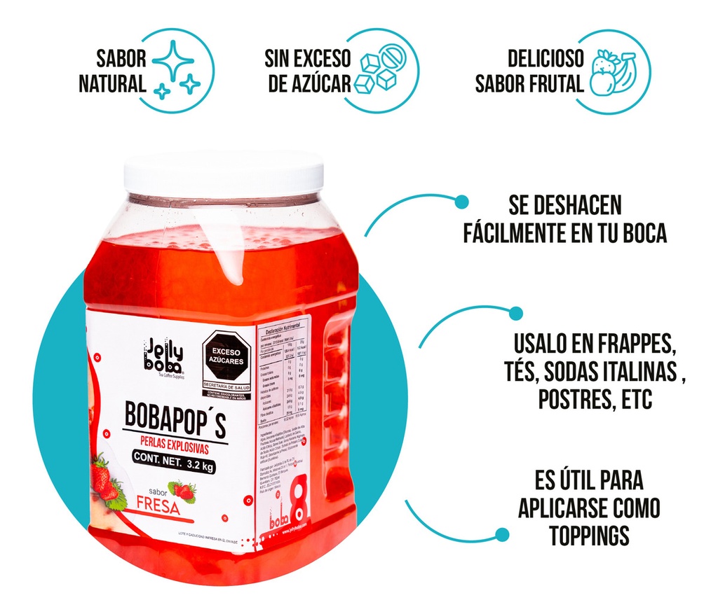 Bobapop´s De Fresa Jellyboba 3.2kg - Perlas Explosivas